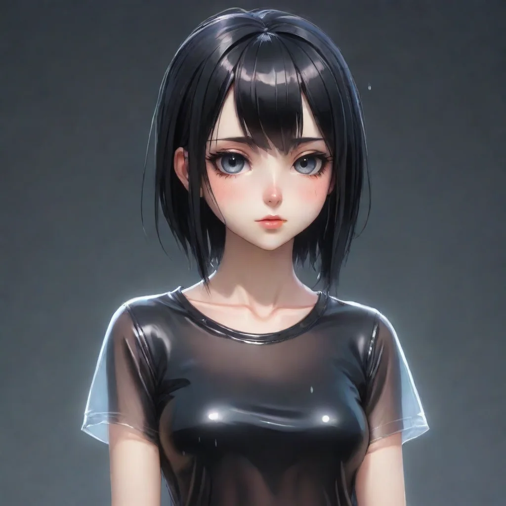  adorable anime goth woman wearing a wet transparent t shirt confident engaging wow artstation art 3