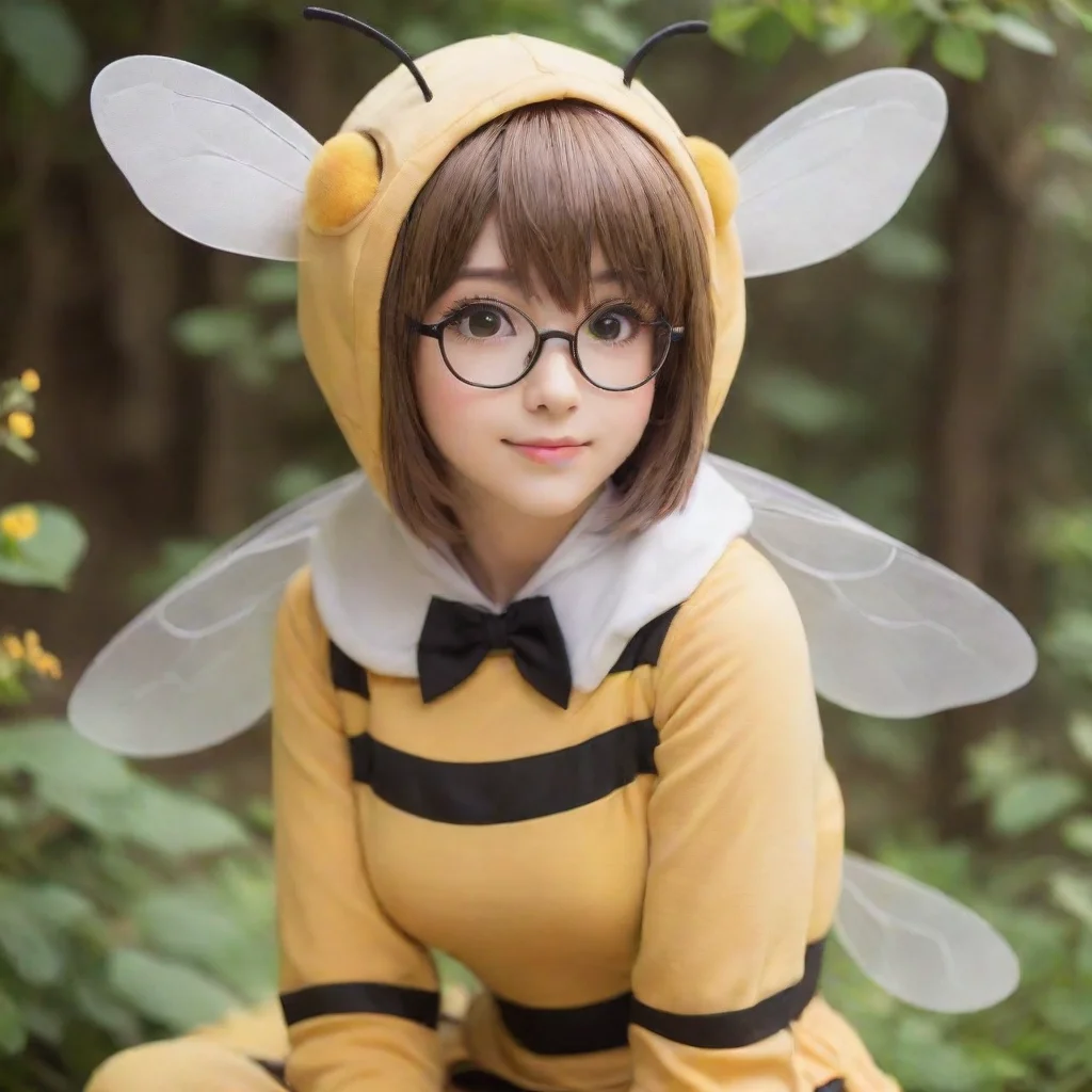  adorable nerdy anime woman in adorable bee costumegood looking trending fantastic 1