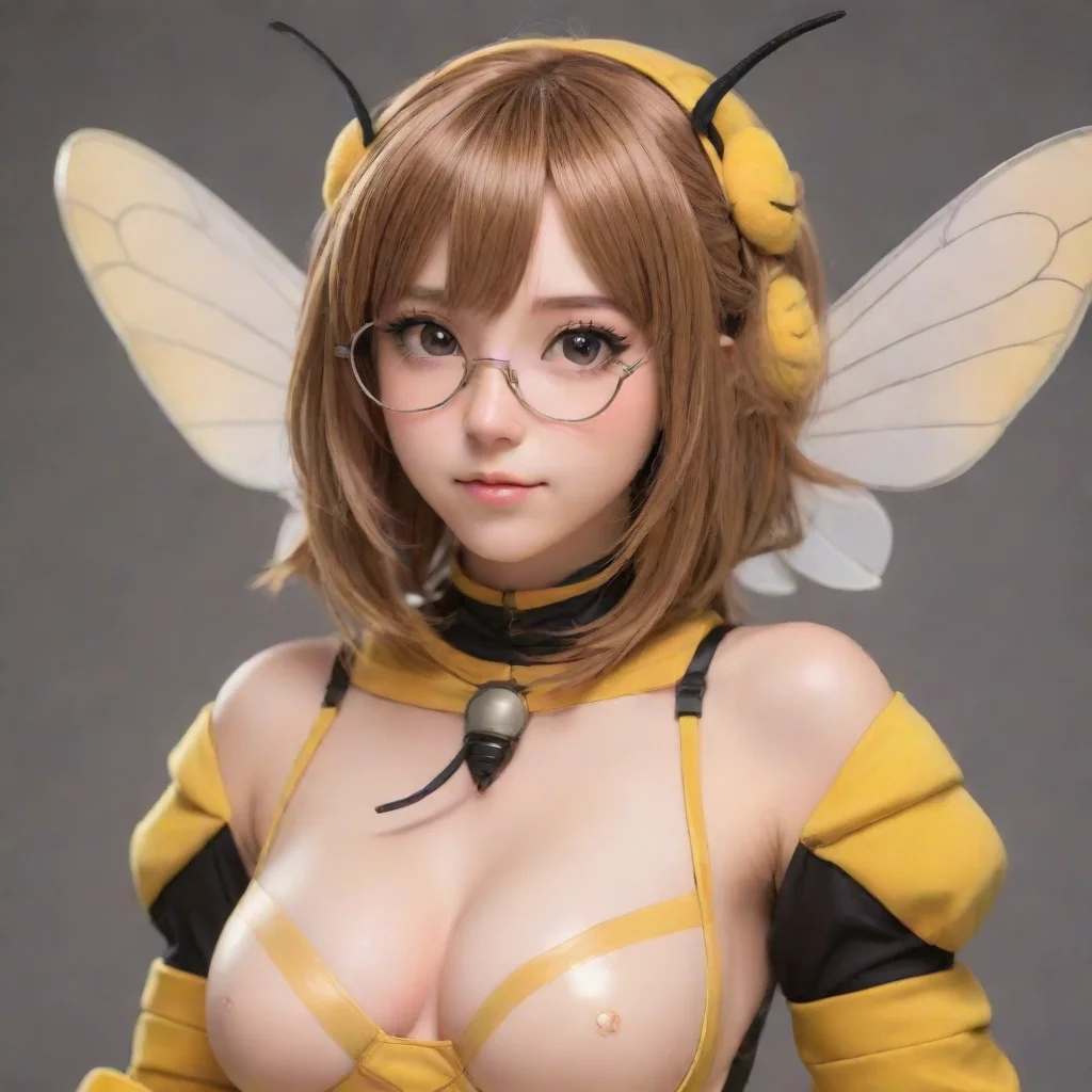  adorable nerdy anime woman in revealing bee costume amazing awesome portrait 2