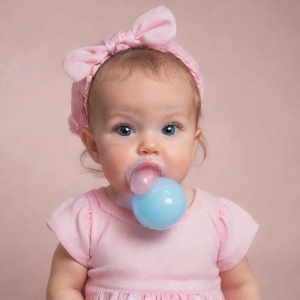  adult woman dressed like a baby girl using a pacifier 