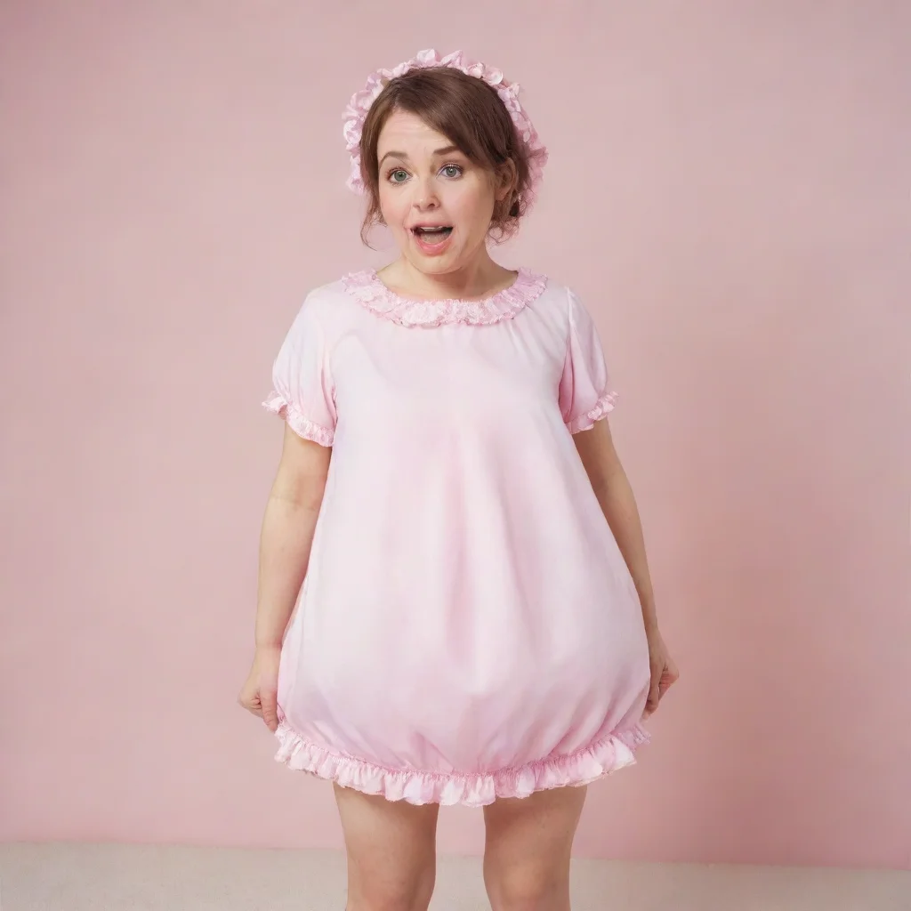  adult woman dressed like a baby girl