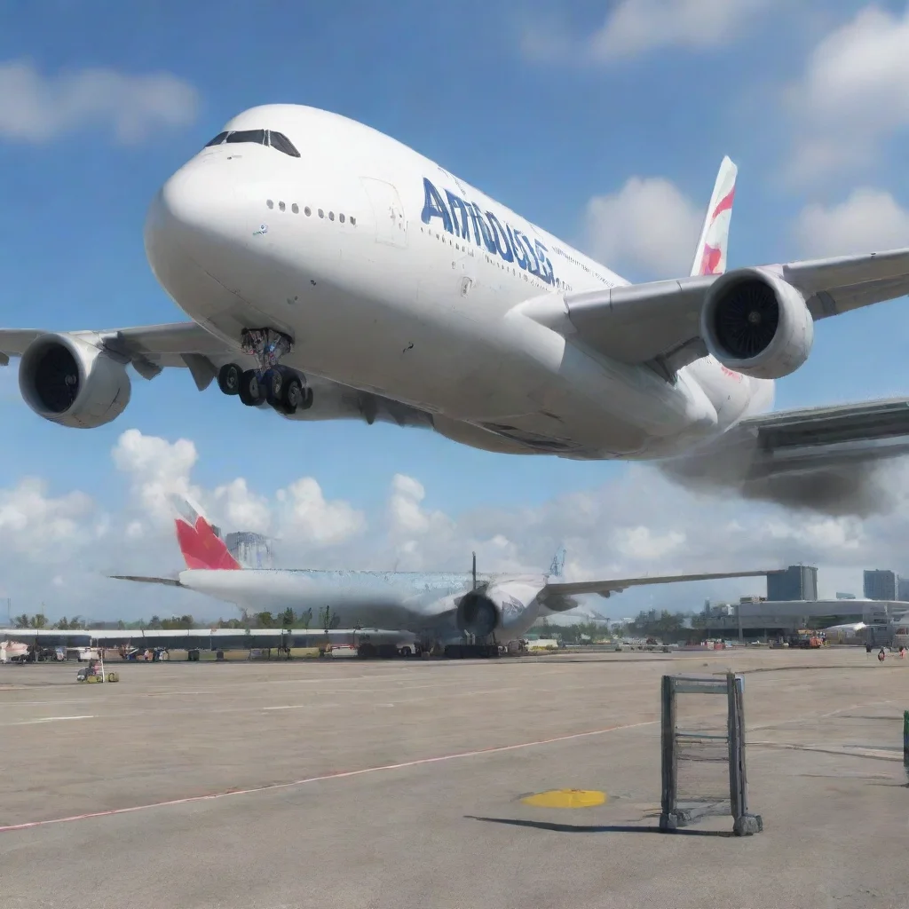 ai airbus a380 at the gate in miami international airport appears confident engaging wow artstation art 3
