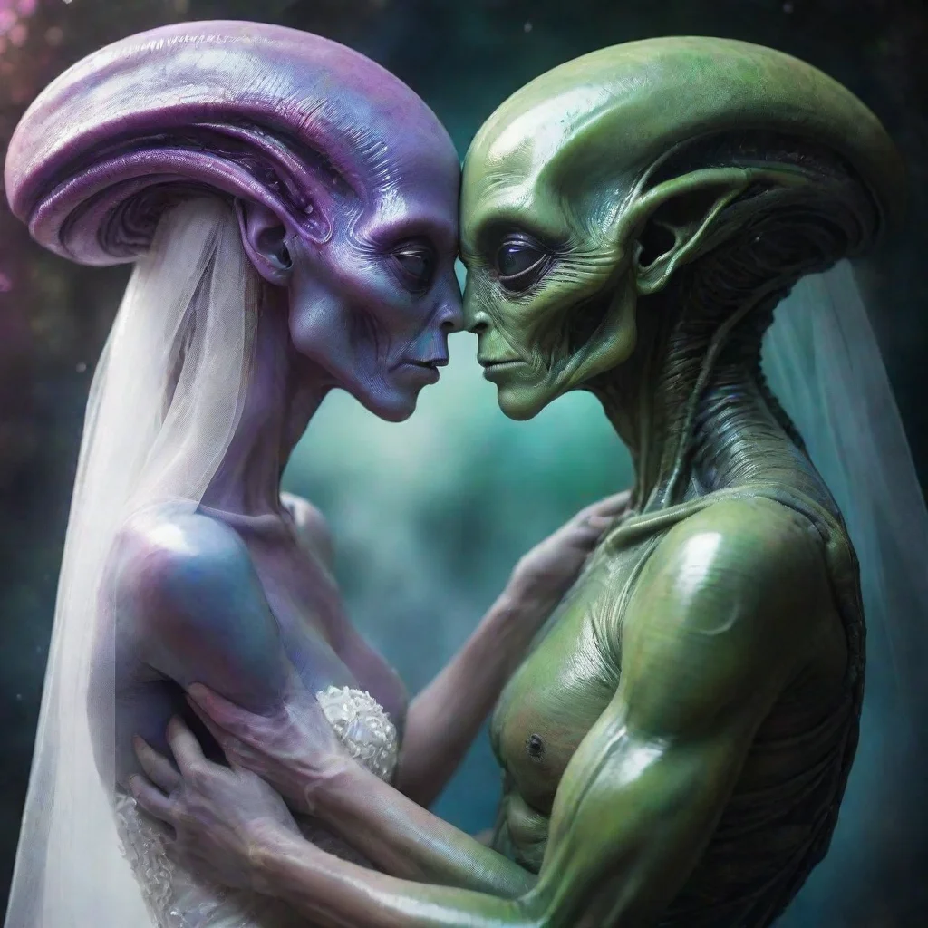 ai alien lovers embrace fantasy trending art love wedding colorfulamazing awesome portrait 2