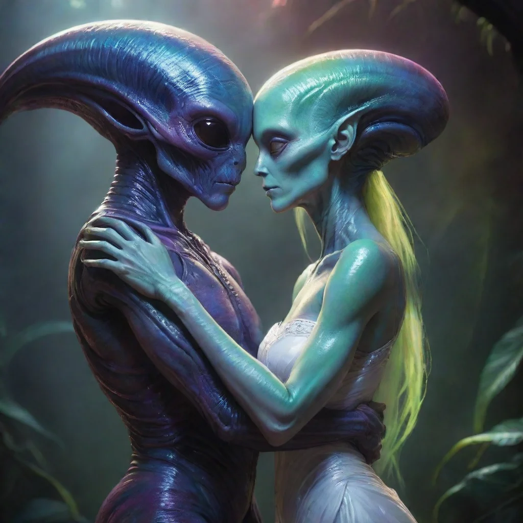 ai alien lovers embrace fantasy trending art love wedding colorfulconfident engaging wow artstation art 3