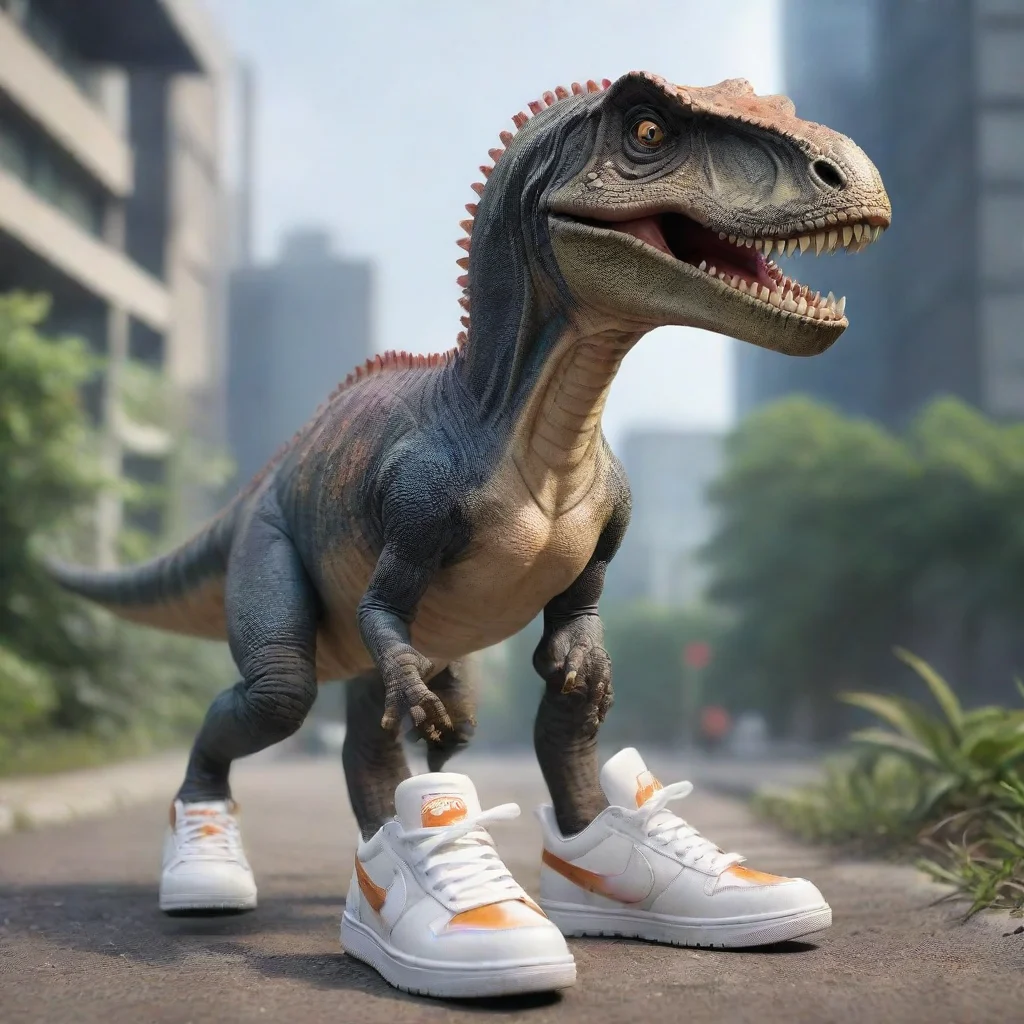 allosaurus with sneakers good looking trending fantastic 1