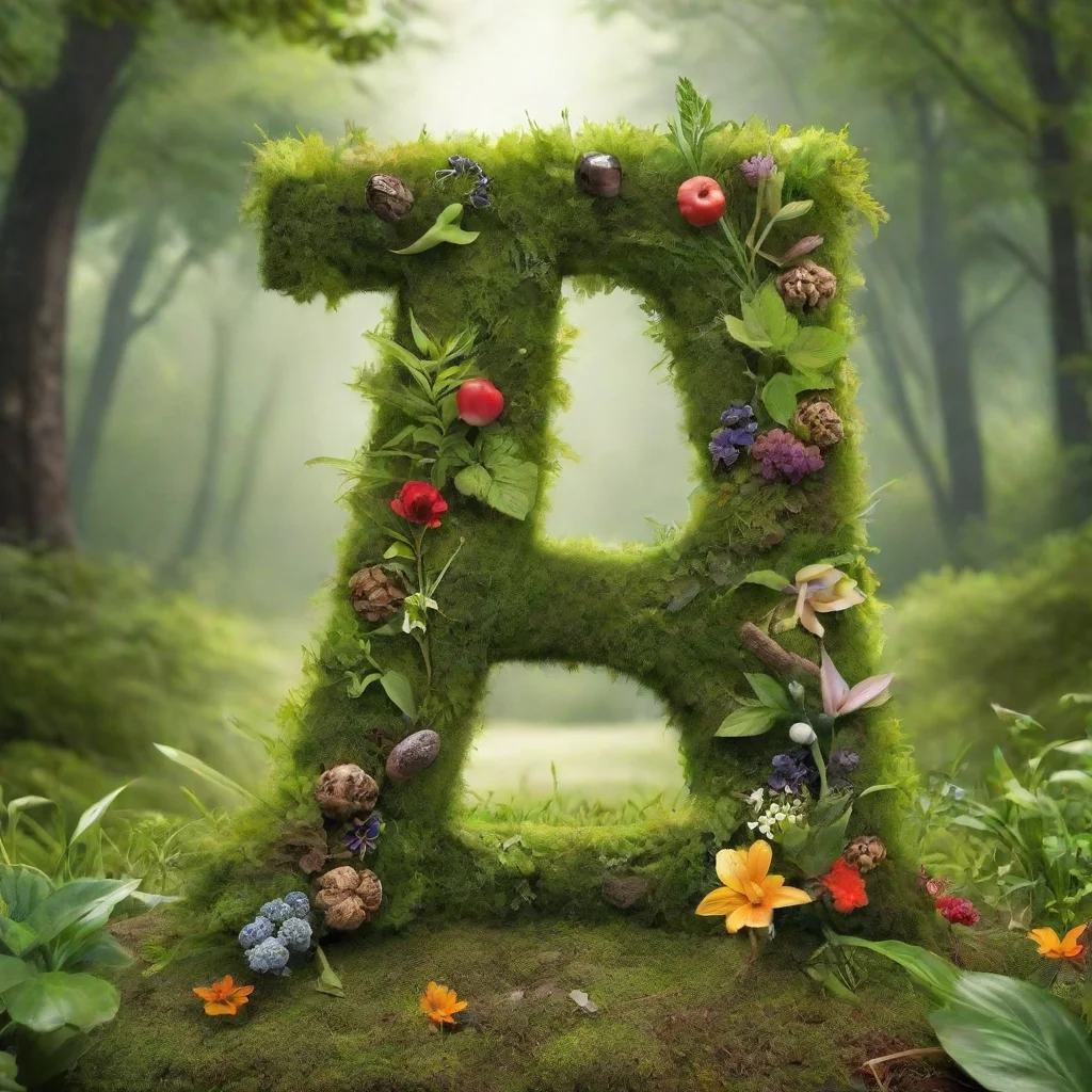ai alphabet a with nature