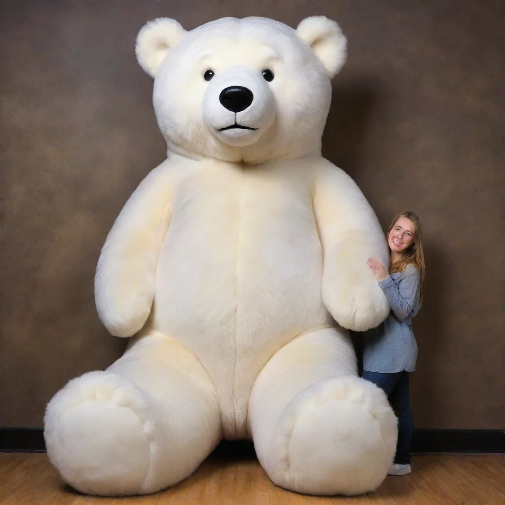 ai amazing 8 foot tall white polar teddy bear awesome portrait 2