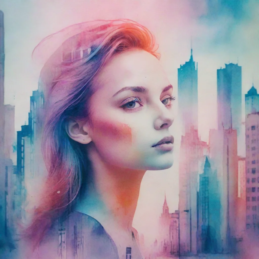 amazing 8kuhdwallpaperrisographa cityscape with a woman s face in a watercolor backgroundin the style of double exposure