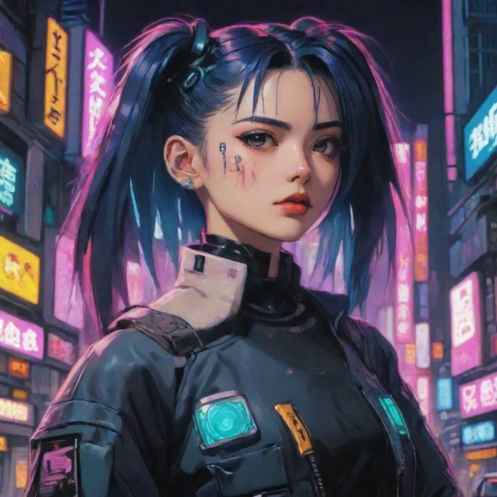 amazing 90s anime cyberpunk awesome portrait 2