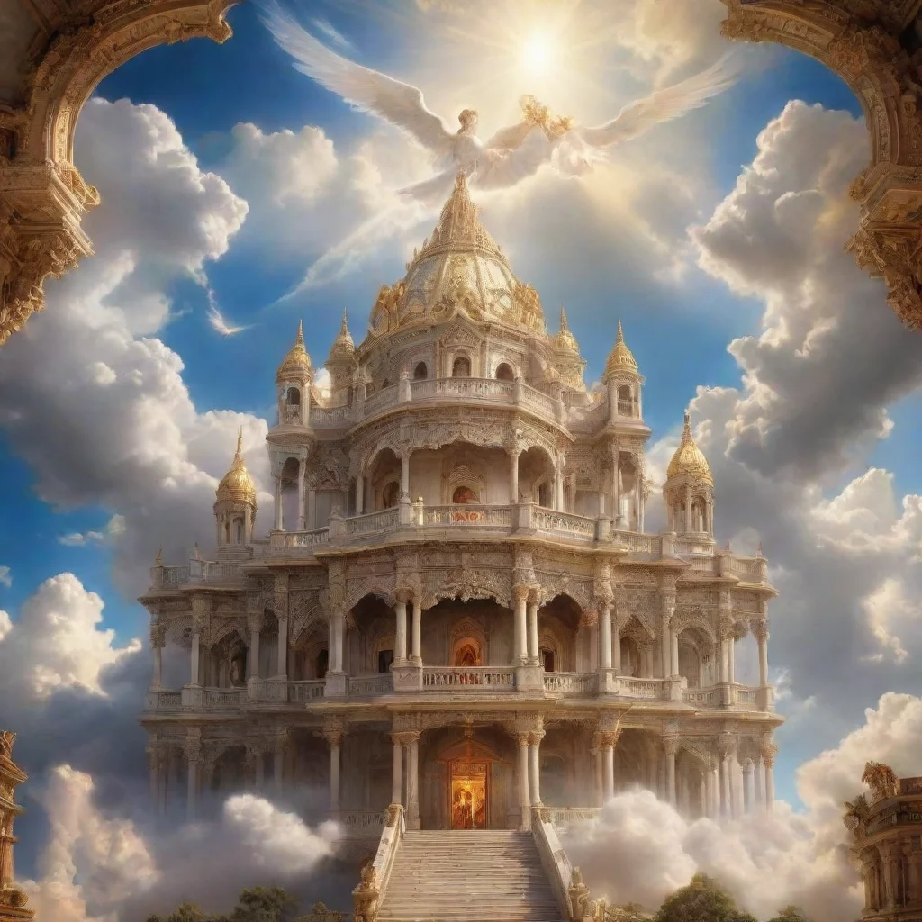 ai amazing a beautiful palace in the skybeautiful cloudsshiningangels awesome portrait 2