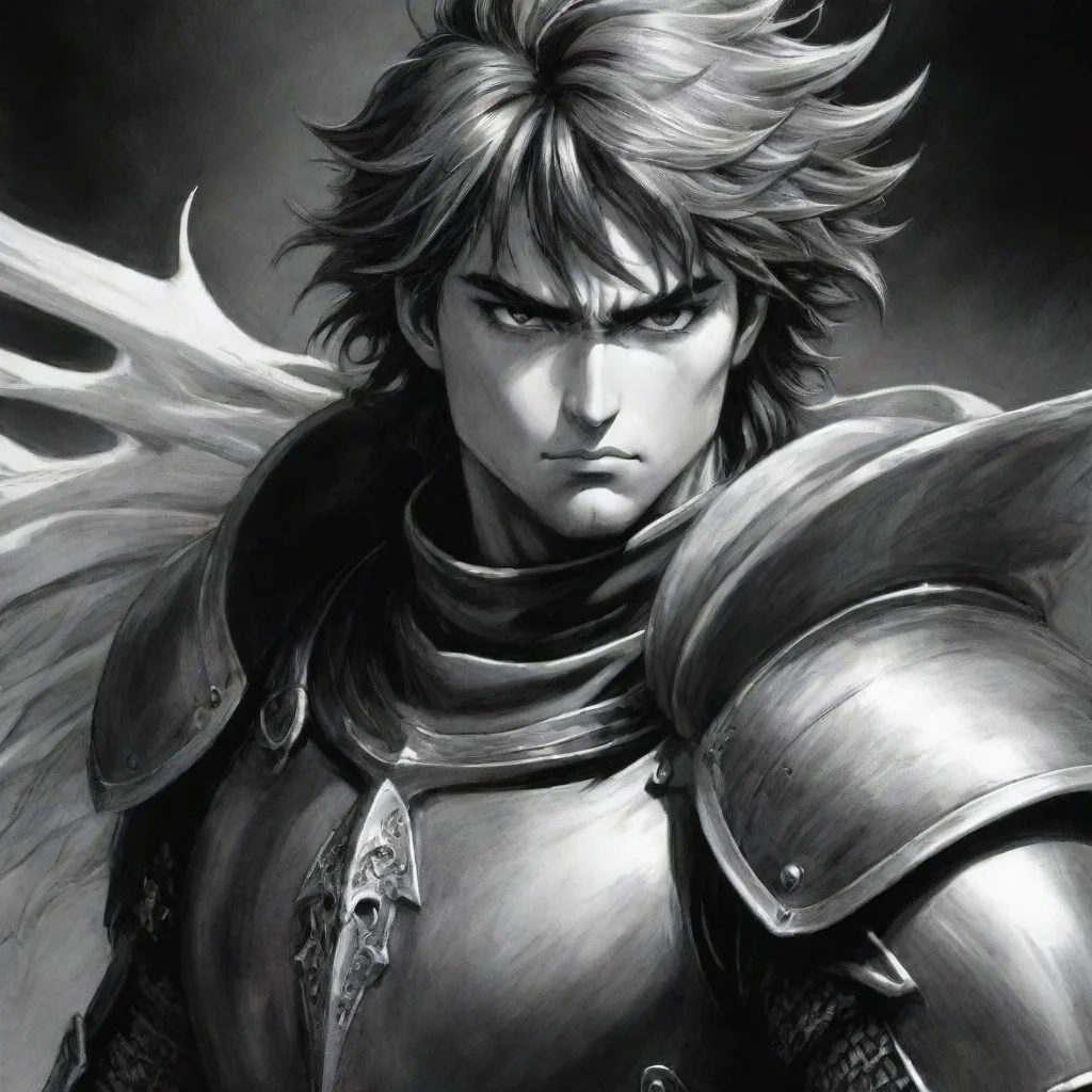 amazing a berserk manga style manga panel of a powerful knightblack and white awesome portrait 2