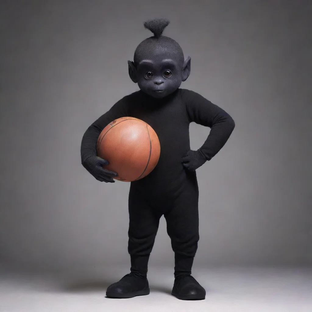 ai amazing a black teletubby with a basketball as his symbol awesome portrait 2