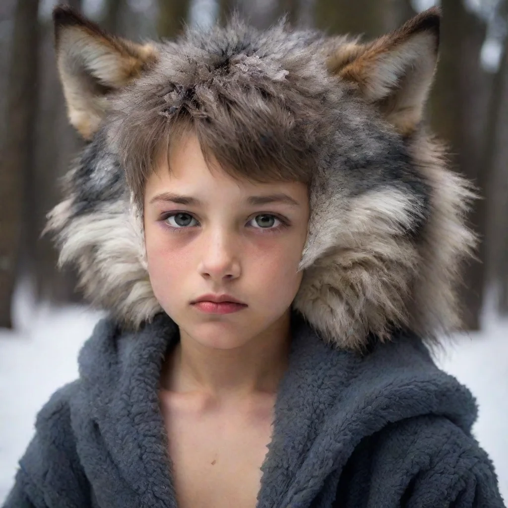 ai amazing a boy transforme into a wolf awesome portrait 2