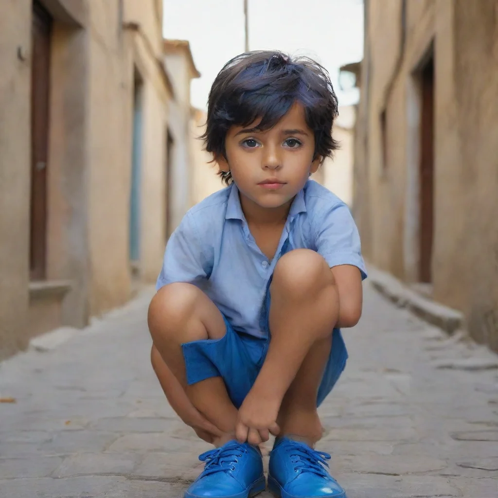 ai amazing a boy with blue shoescinemati awesome portrait 2