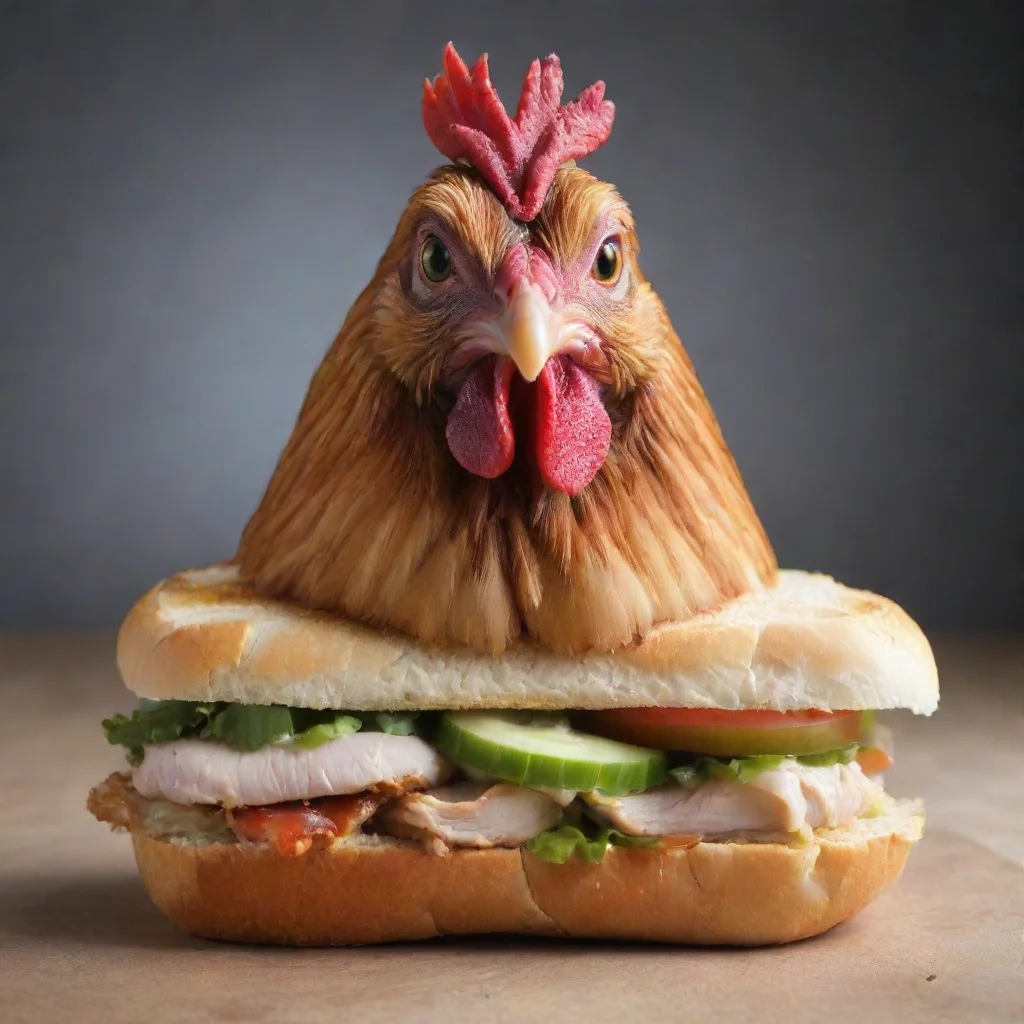ai amazing a chicken in a sandwichawesome portrait 2