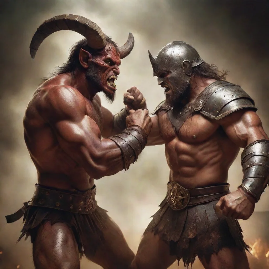 ai amazing a demon fighting a gladiatorawesome portrait 2
