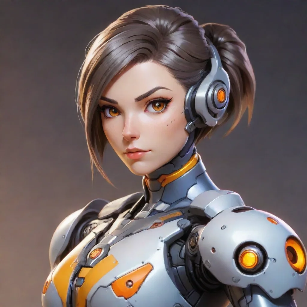 ai amazing a female robot overwatch hero awesome portrait 2