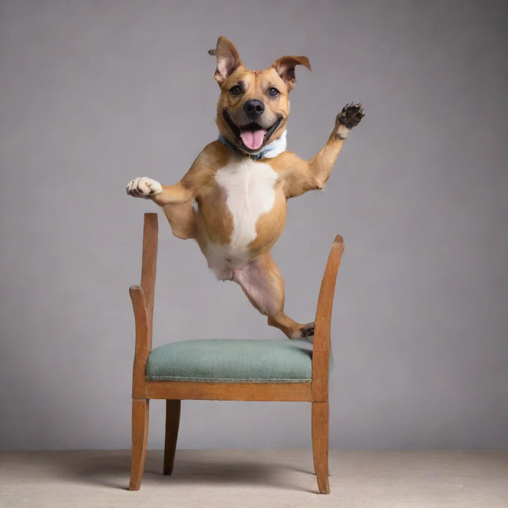 ai amazing a funny dog dancing on a chair awesome portrait 2