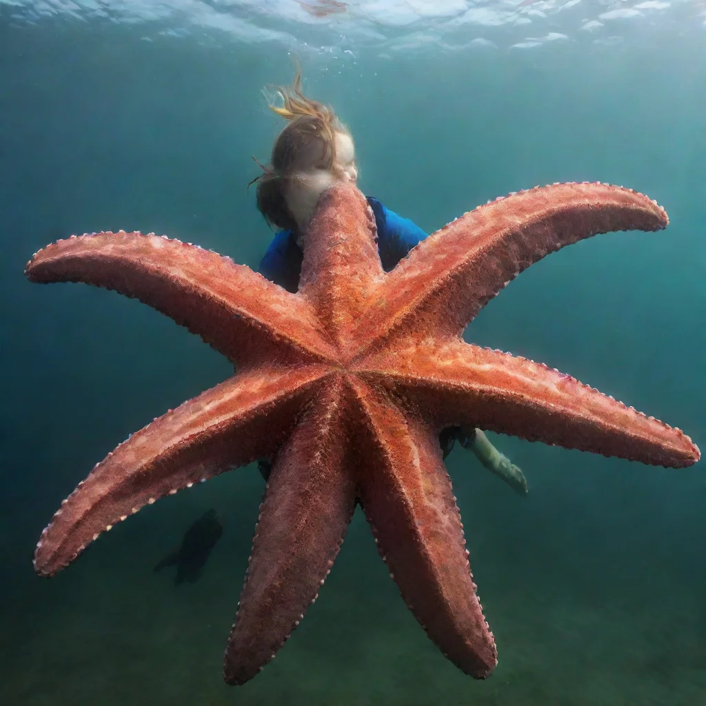ai amazing a giant starfish hugging a human awesome portrait 2