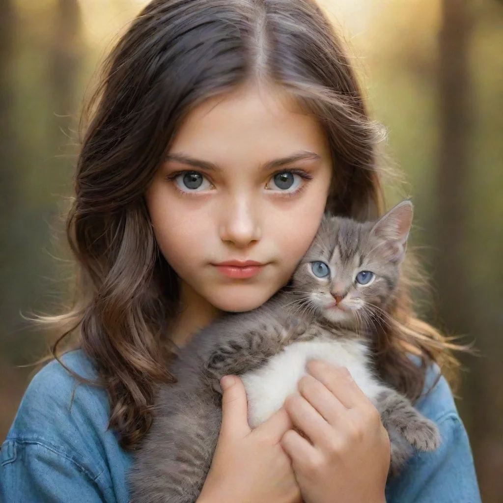 amazing a girl holding a kitten awesome portrait 2