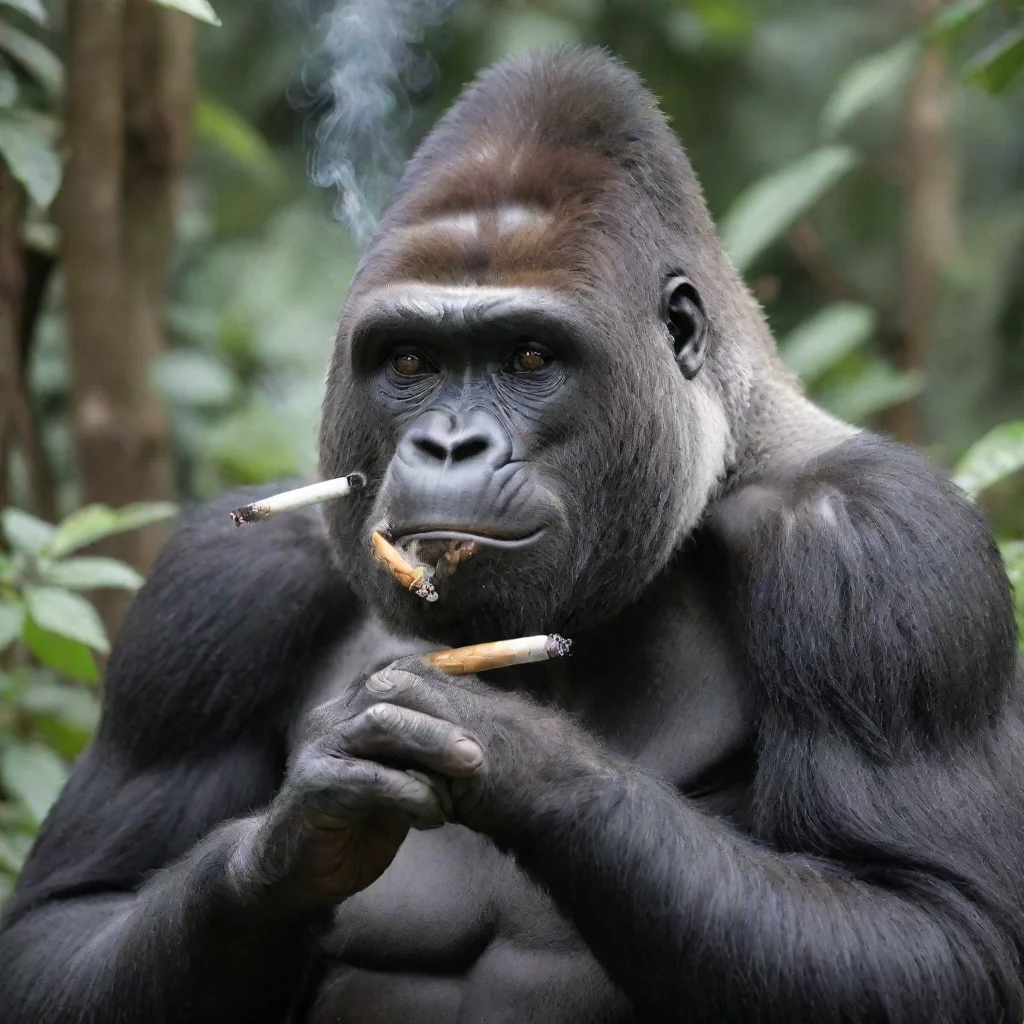 ai amazing a gorilla smoking a joint awesome portrait 2
