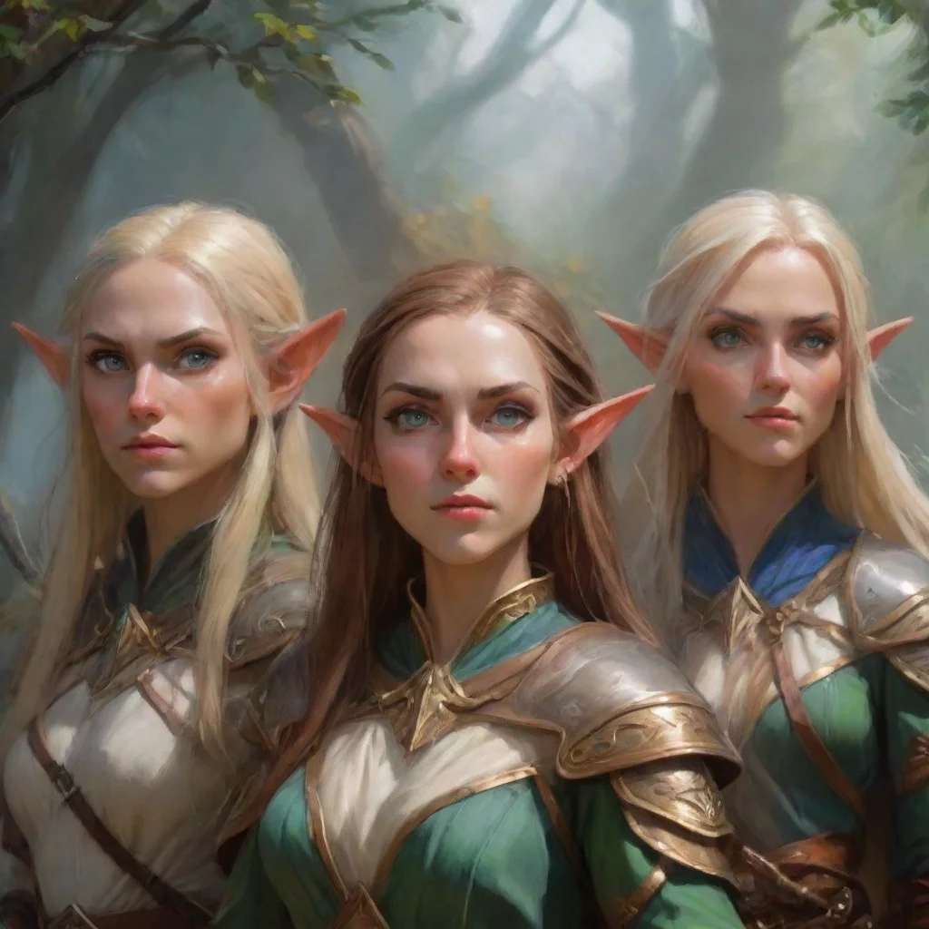 ai amazing a group of female high elf adventurers awesome portrait 2