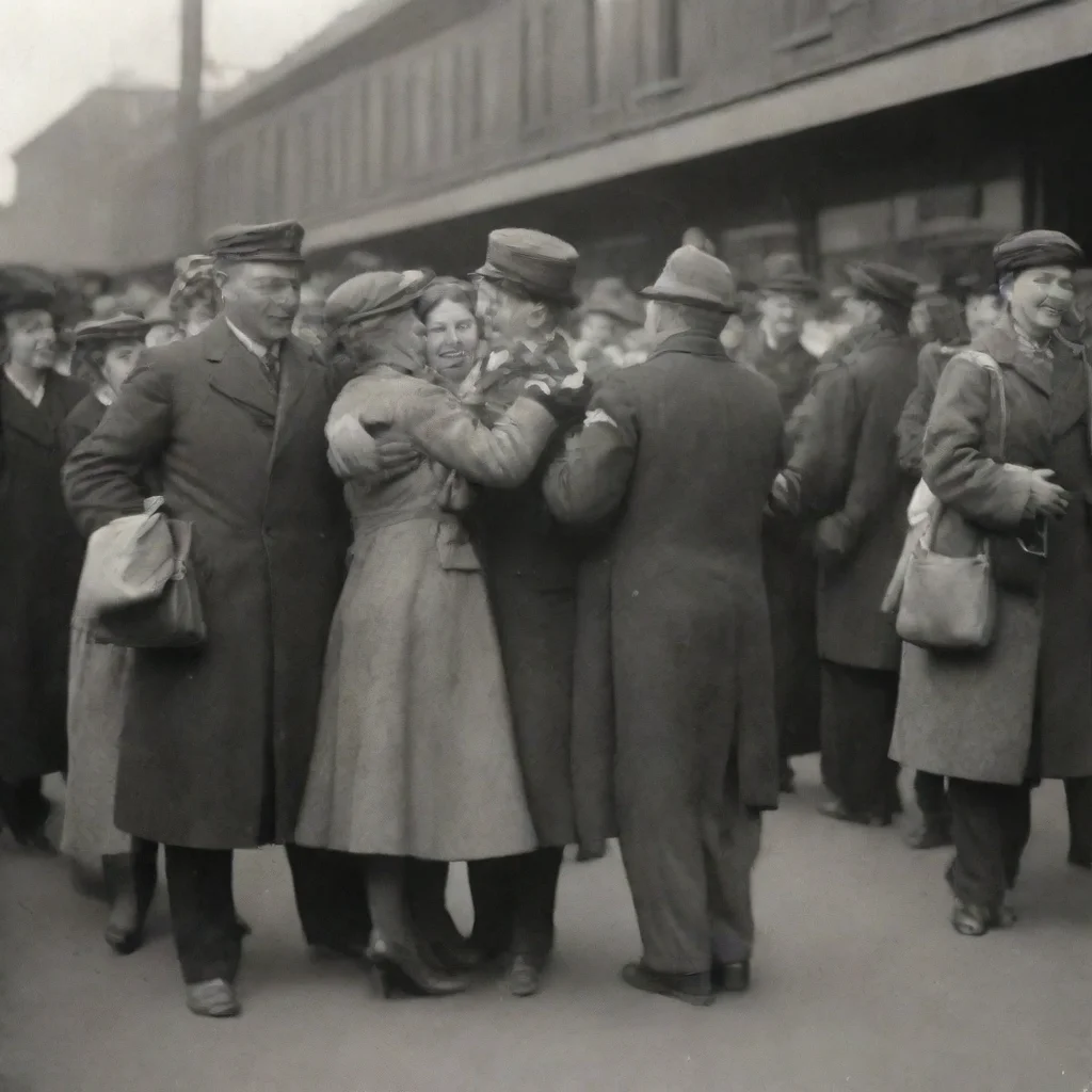  amazing a joyful reunion at a train station in the early 20th centurywith a family bringing home a loved one from a long
