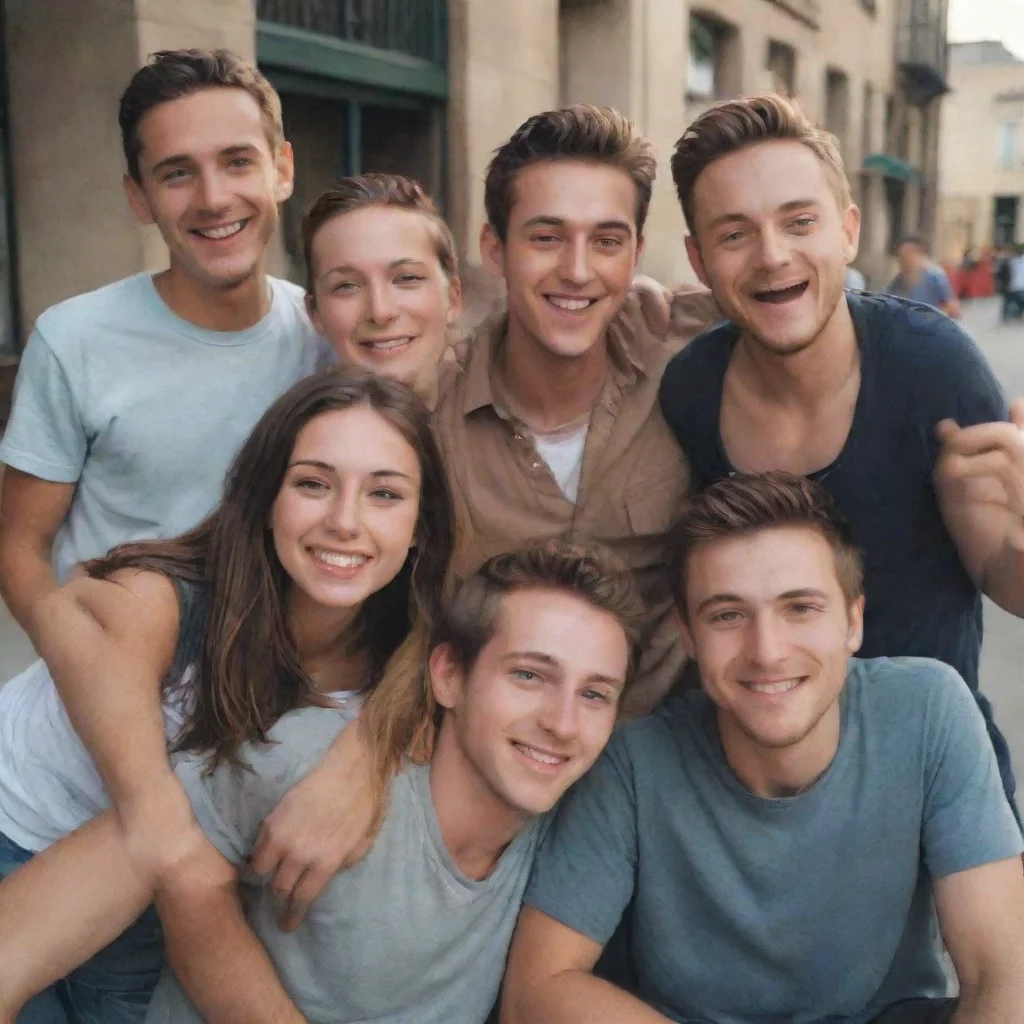 ai amazing a man hanging out with friends awesome portrait 2