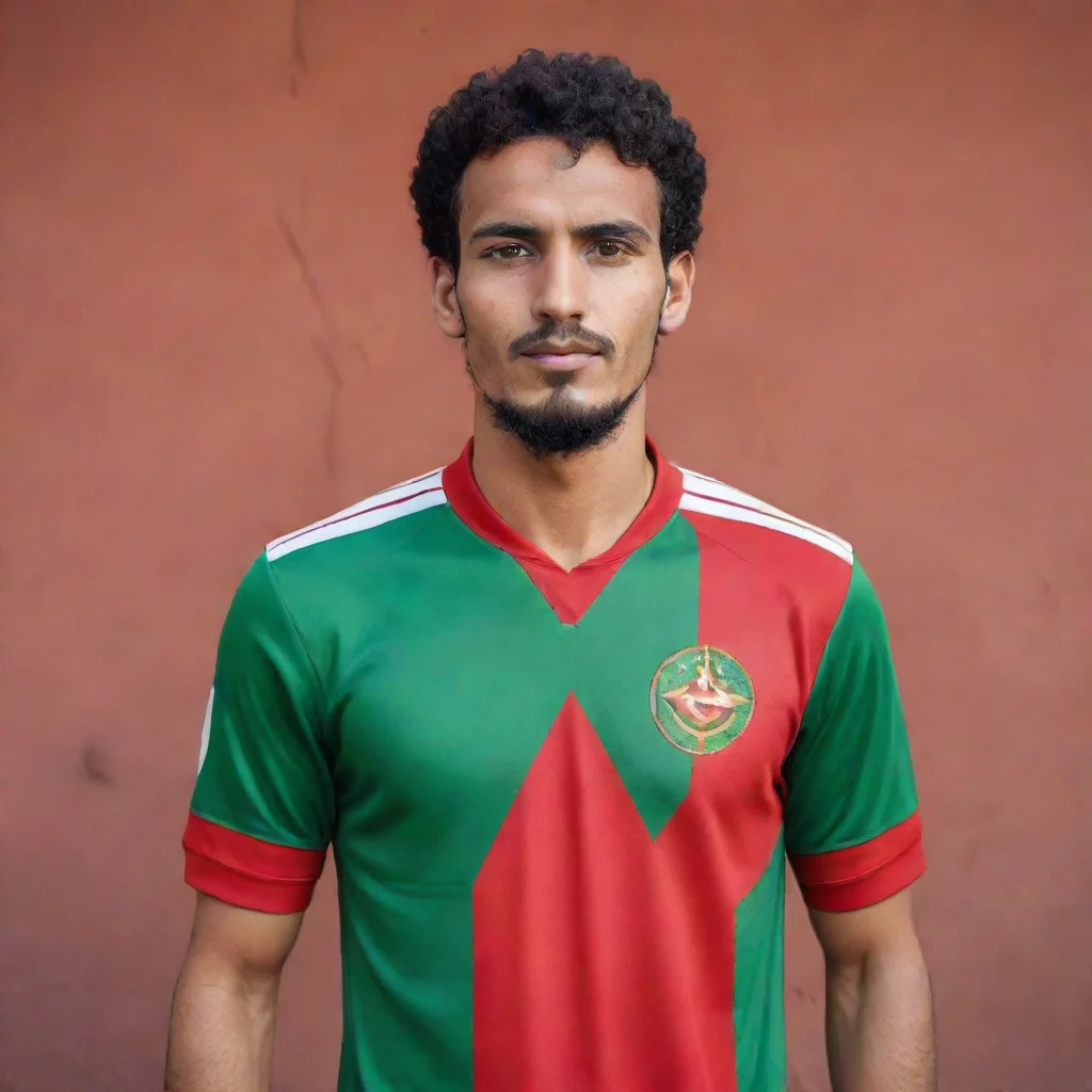 ai amazing a man wear a morocco team jerseysawesome portrait 2 tall
