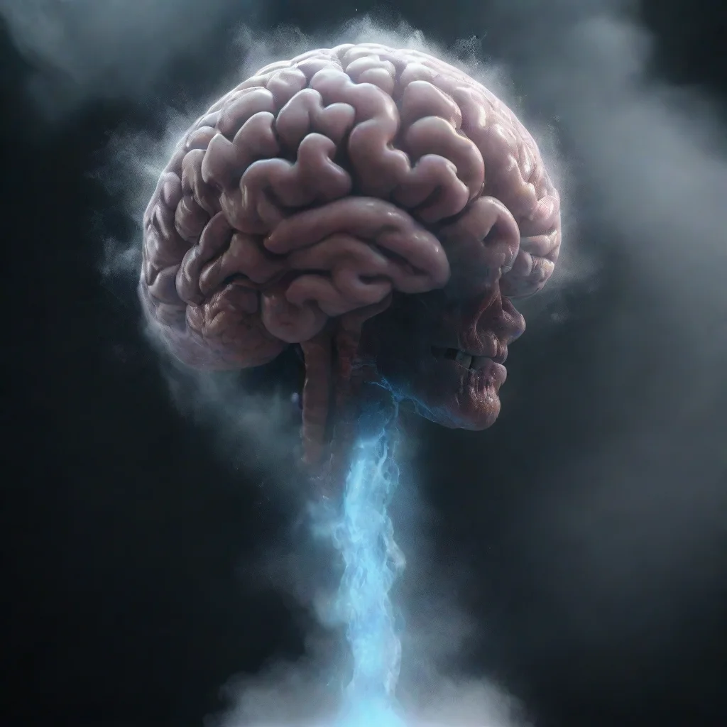  amazing a melting brain with david clark microphone headset on top dry ice clouds and cinematic lighting octane render 8