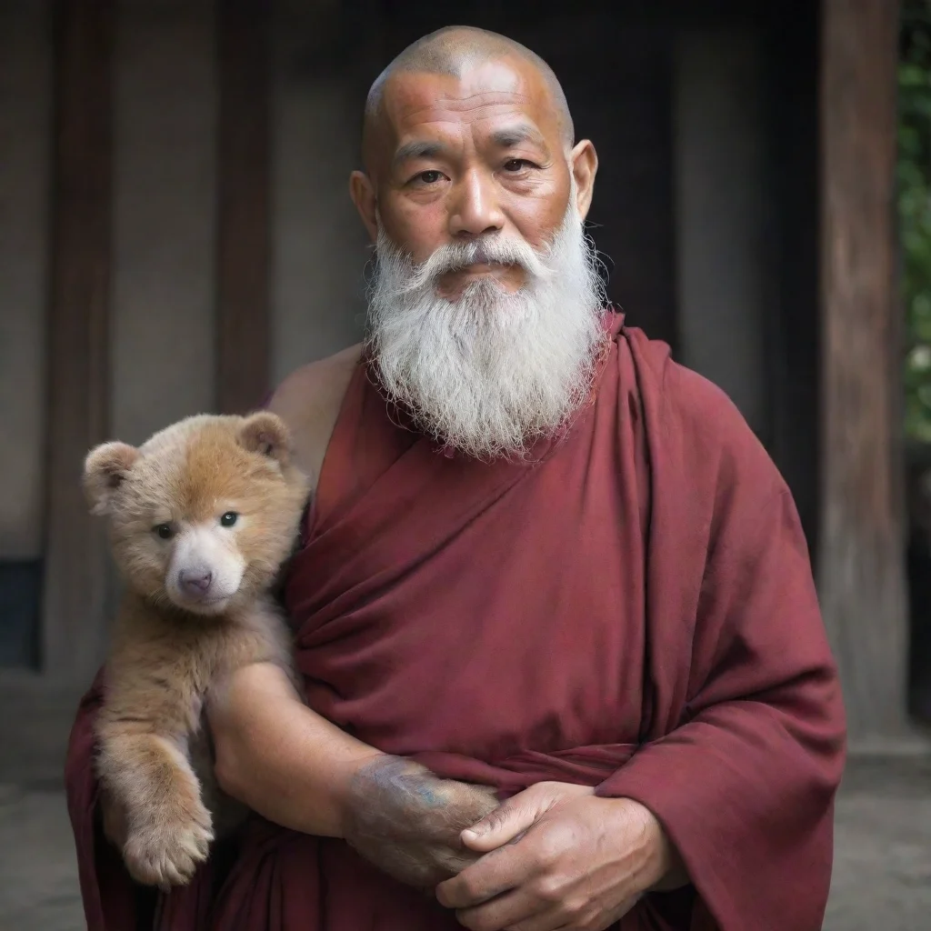 ai amazing a monk with white beard and beabear chest awesome portrait 2