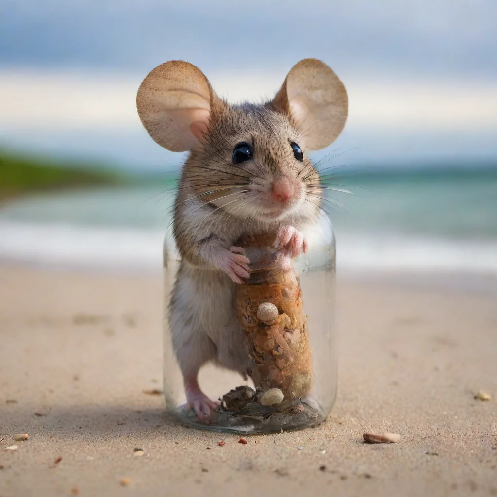ai amazing a mouse is stuck in a bottle on shoresideawesome portrait 2