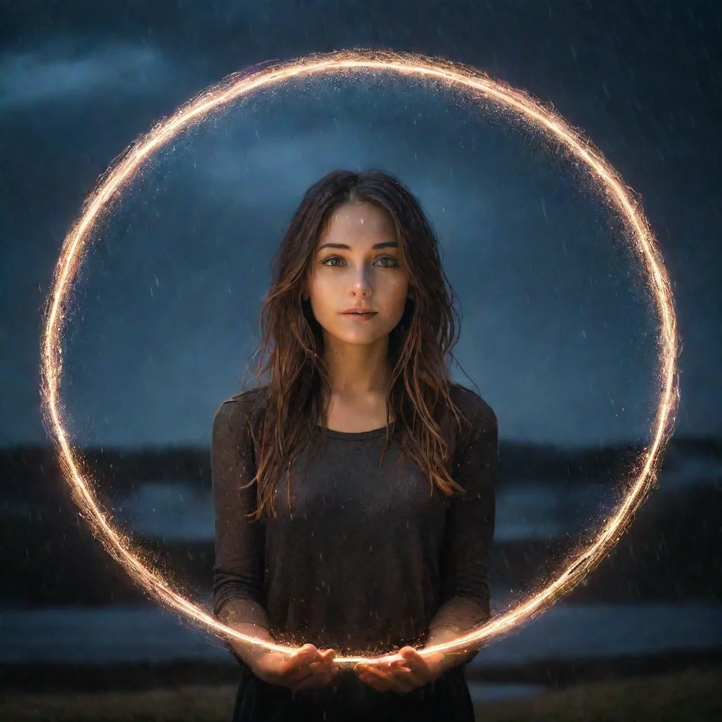 ai amazing a night sky that has a huge magic circle that rain lights across the world awesome portrait 2