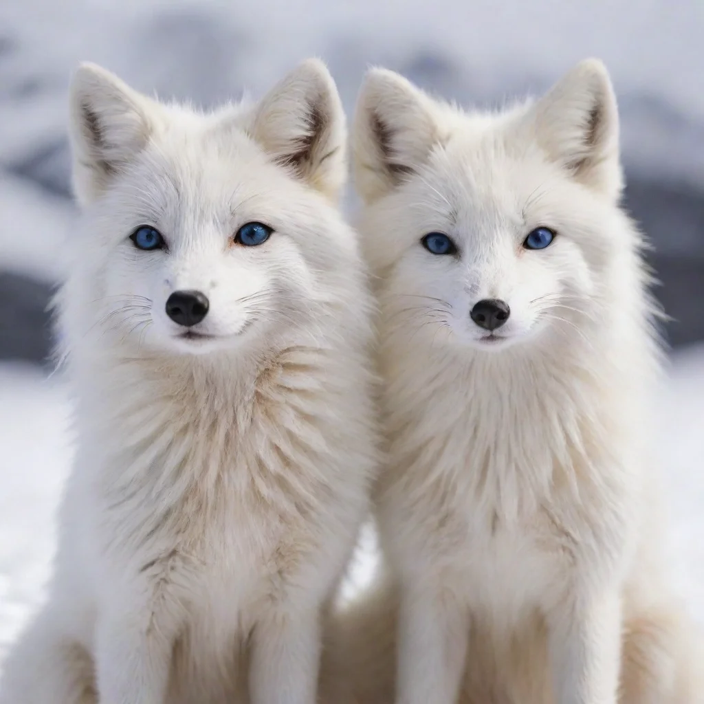 amazing a pair of anthro arctic foxes awesome portrait 2