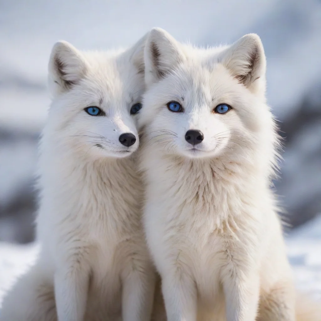 ai amazing a pair of male anthro arctic foxes awesome portrait 2