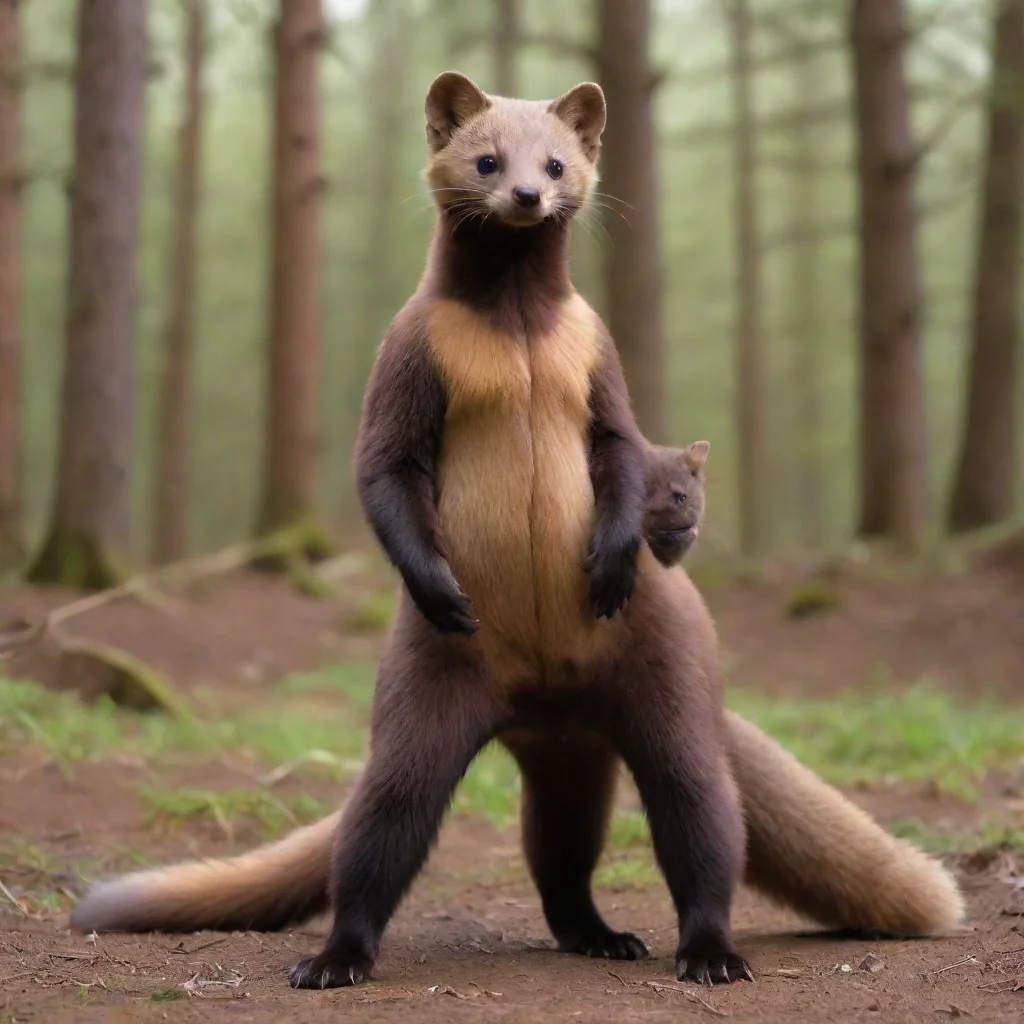 ai amazing a person sized anthro pine marten standing with a personawesome portrait 2
