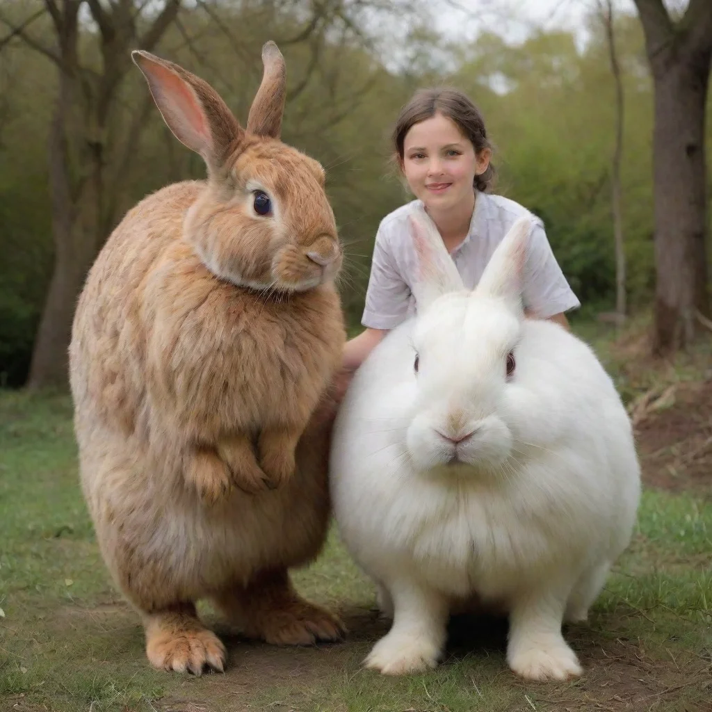  amazing a person standing next to a giant rabbit awesome portrait 2