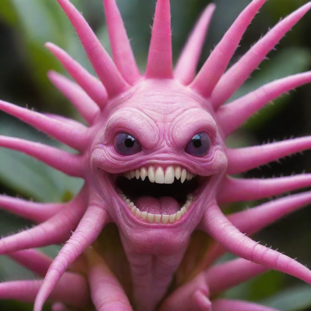ai amazing a pink alien plant with teeth awesome portrait 2
