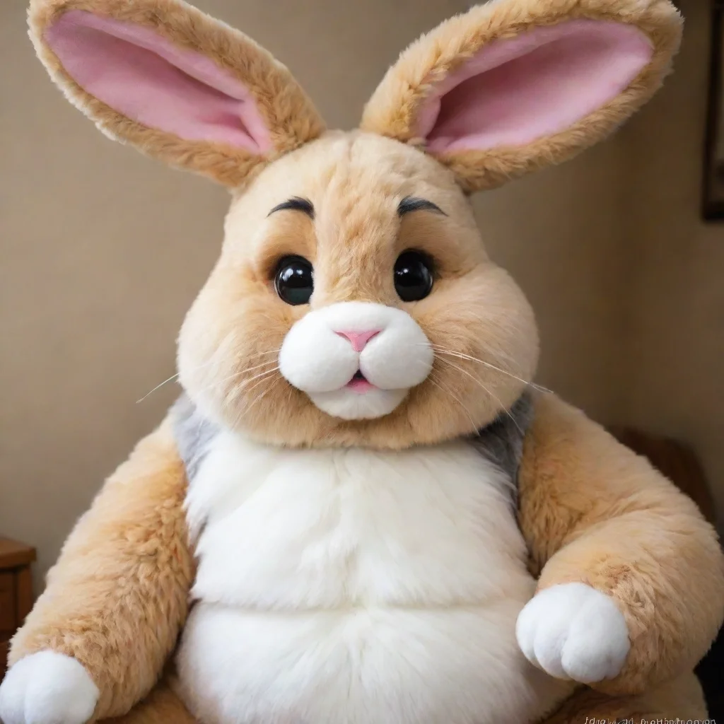 ai amazing a plush pudgy rabbit fursuit awesome portrait 2