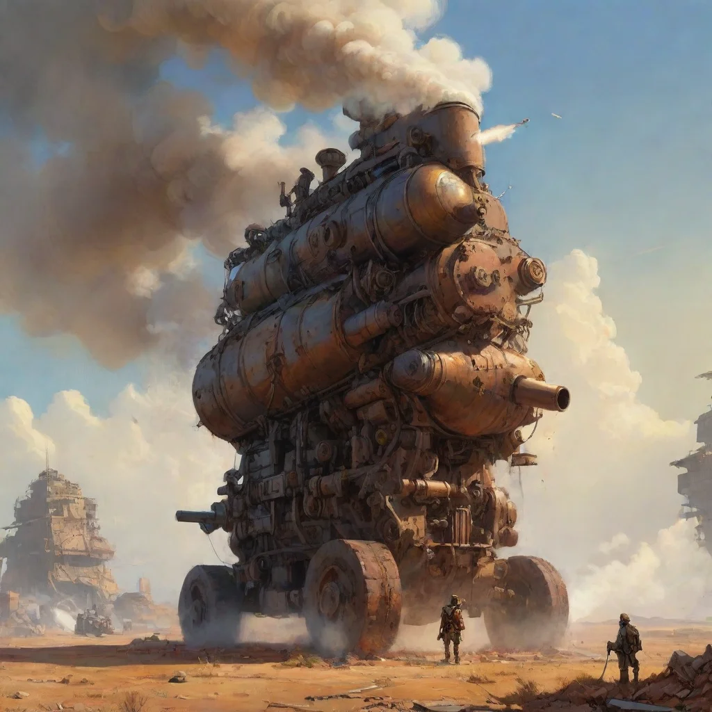  amazing a smoking cannon designed by george lucas on a battlefield moebius ghibli ian mcque wallpaper awesome portrait 2
