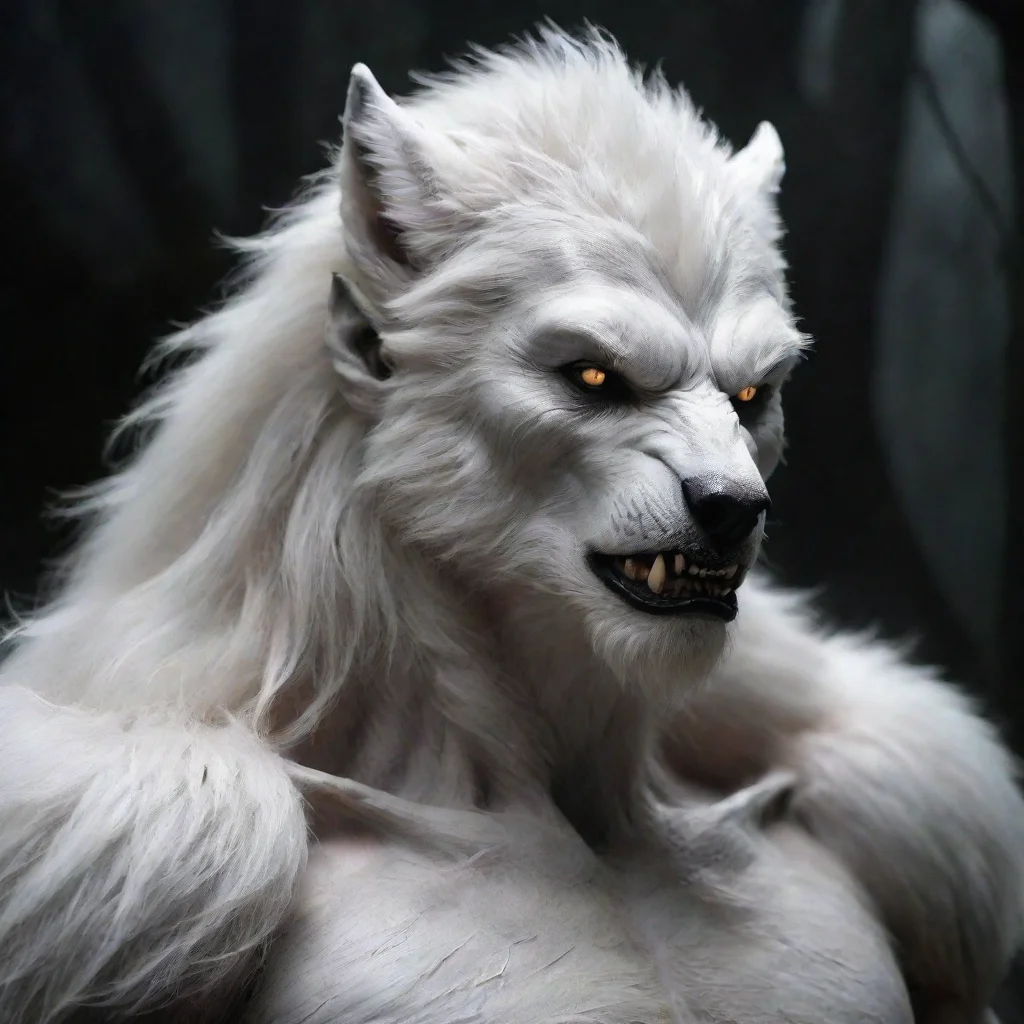 amazing a strong white werewolf awesome portrait 2