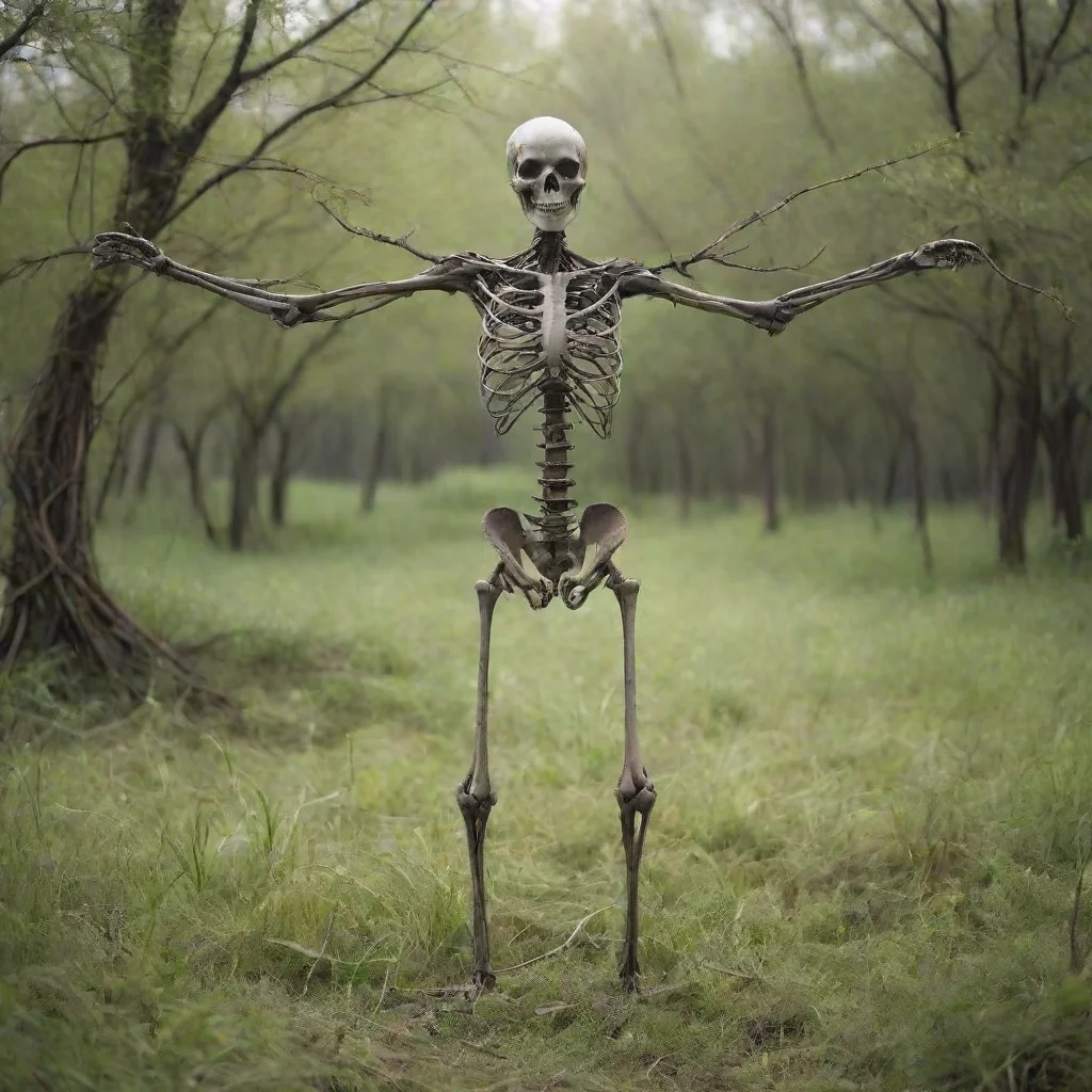  amazing a surreal scene where a humanoid figure made of intertwined branches and twigs stands in the middle of a serene 
