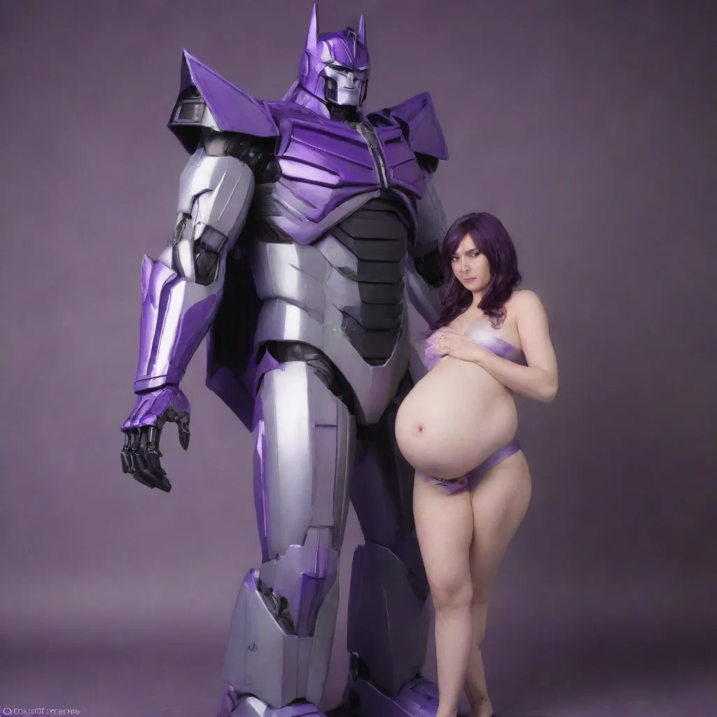  amazing a tall pregnant female decepticonblack colour scheme with violet accentsgetting her giant distended silver stoma