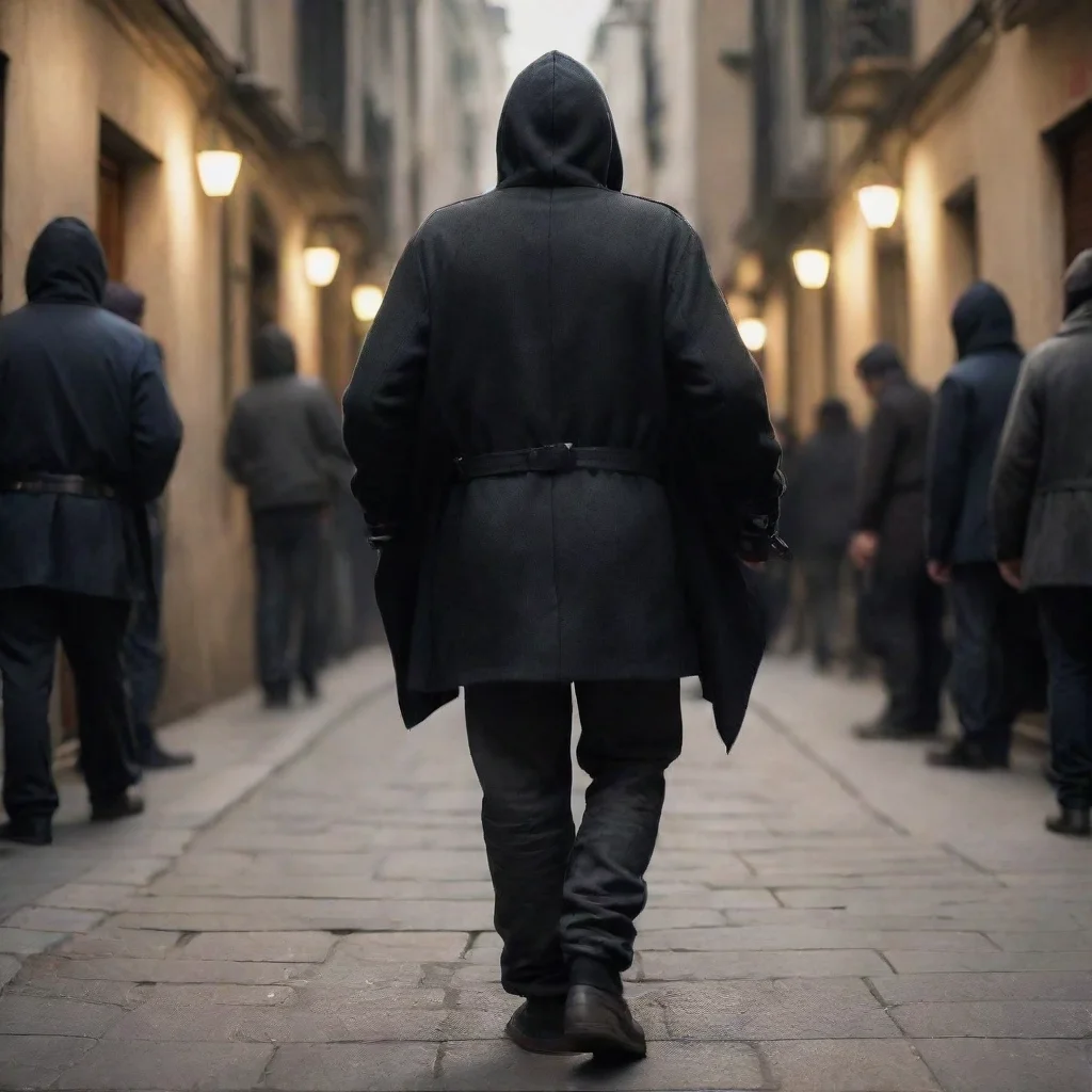  amazing a thief is standing in the center of frame shwoing his back awesome portrait 2