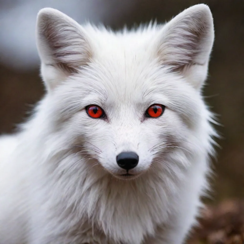 ai amazing a white fox with red eyes awesome portrait 2