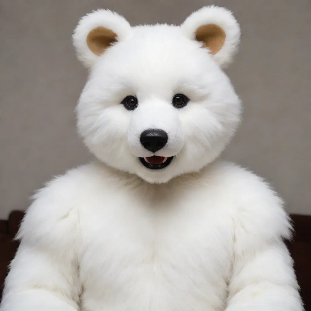ai amazing a white teddy bear fursuit awesome portrait 2