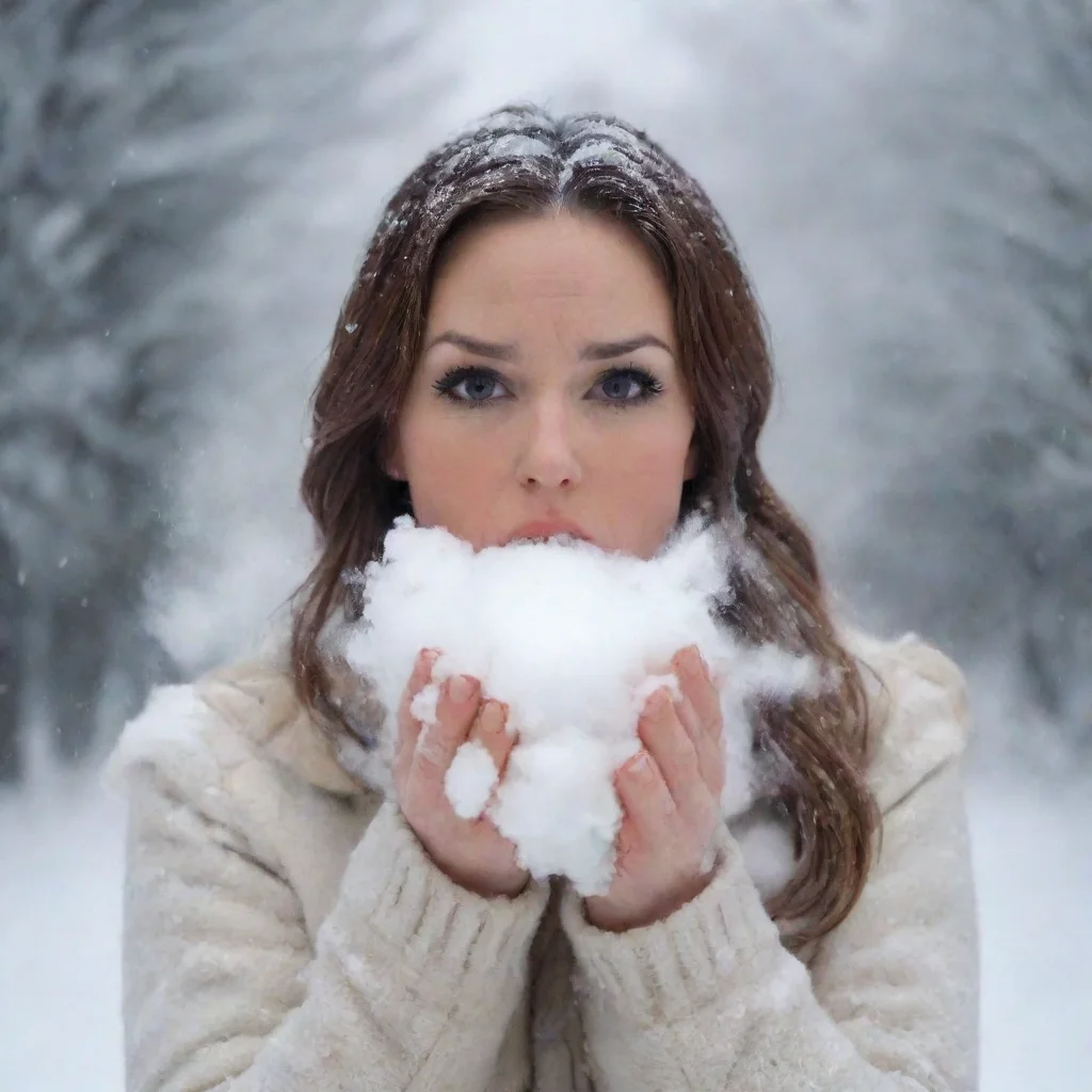  amazing a woman blows snow to the camera awesome portrait 2