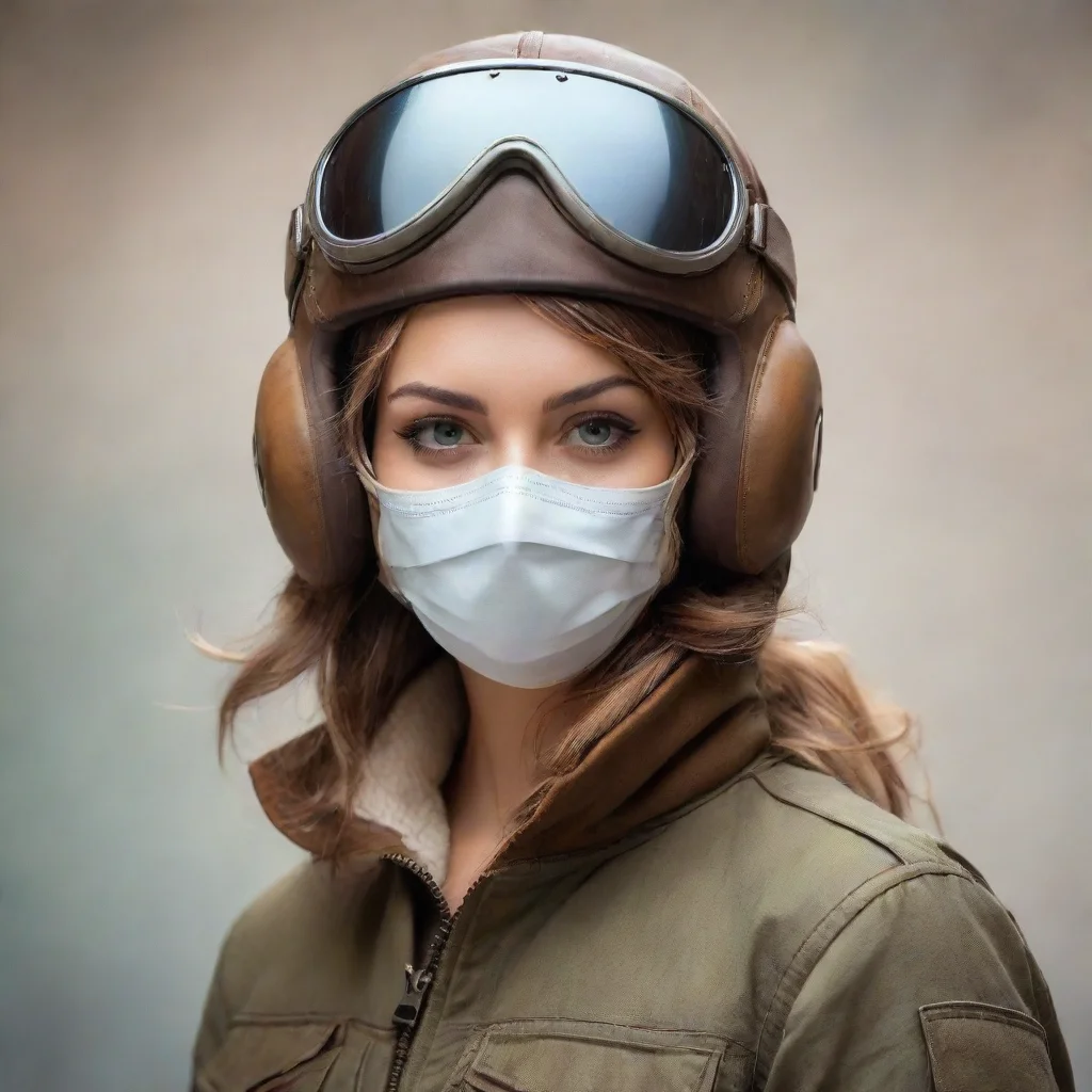  amazing a woman in aviator helmet and face mask awesome portrait 2