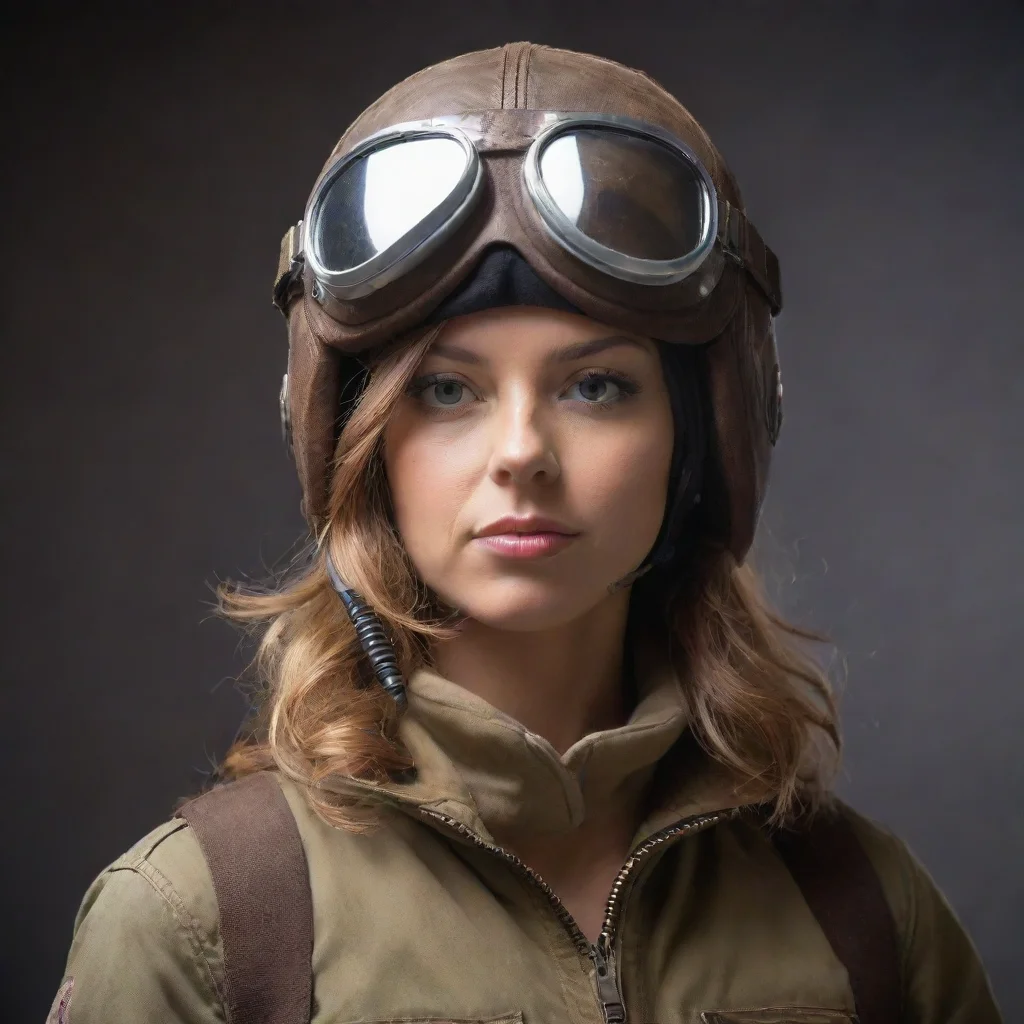 ai amazing a woman in aviator helmet blows to the cameraawesome portrait 2