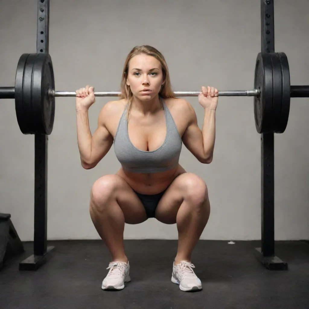 amazing a woman squats awesome portrait 2